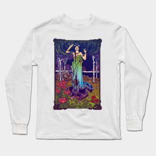 Art Nouveau Lady (green/blue/pink) Long Sleeve T-Shirt